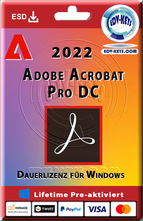 Adobe Acrobat Pro DC 2022 Windows Dauerlizenz