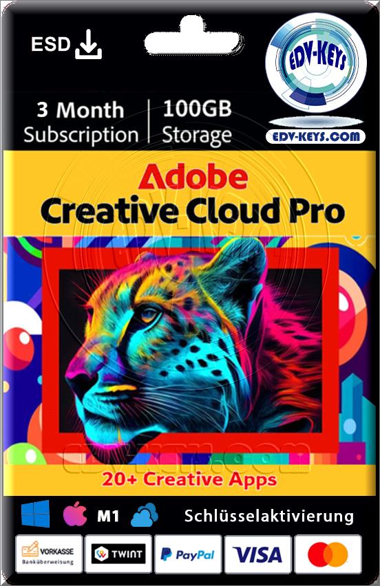Adobe Creative Cloud All Apps WIN/MAC 3 Month Subscription PC/MAC