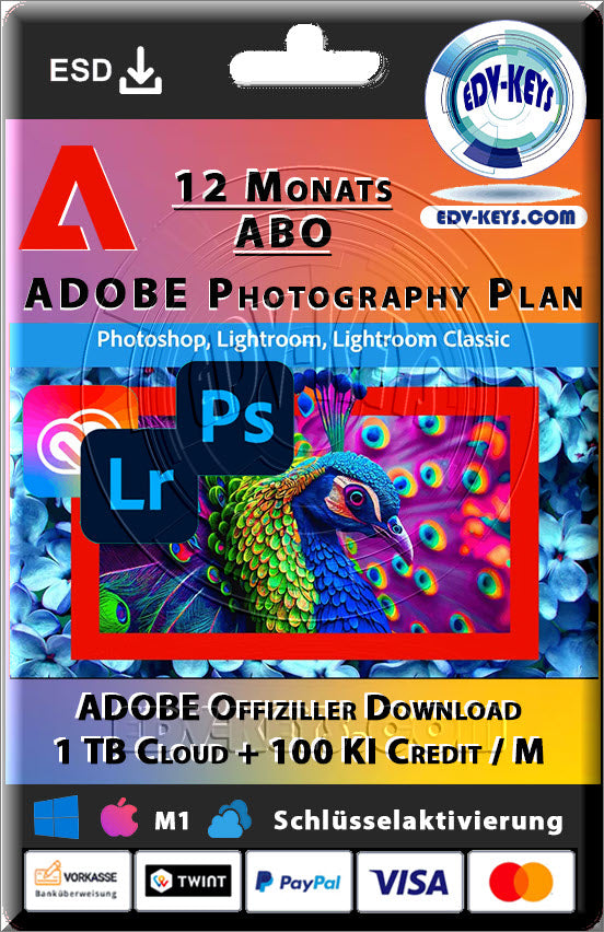 Adobe Creative Cloud Photography Plan  12 Monate ABO PC/Mac