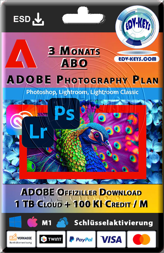 Adobe Creative Cloud Photography Plan  3 Monate ABO PC/Mac