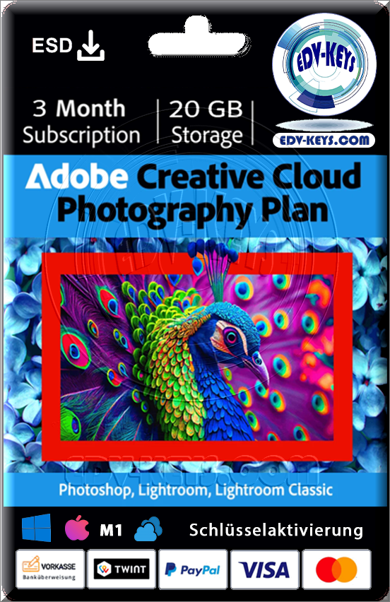Adobe Creative Cloud Photography Plan 3 Month Subscription PC/Mac