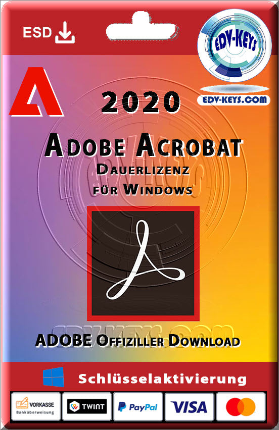 Adobe Acrobat Pro DC 2020 Windows Dauerlizenz