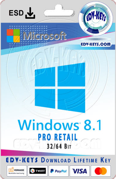 Windows 8.1 Pro-Retail 32/64 Bit