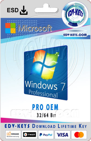Windows 7 Pro-OEM 32/64 Bit